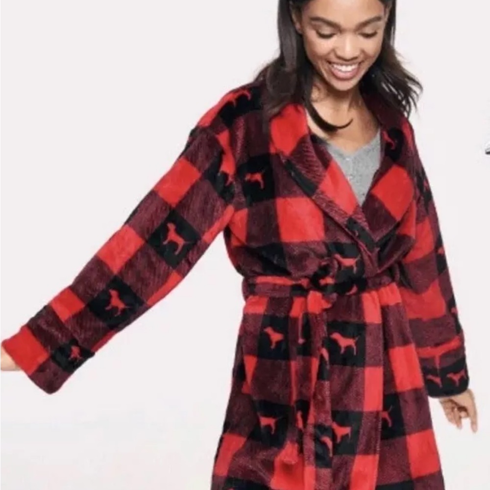 Victoria's Secret Red Plaid Robe - Picture 1 of 6